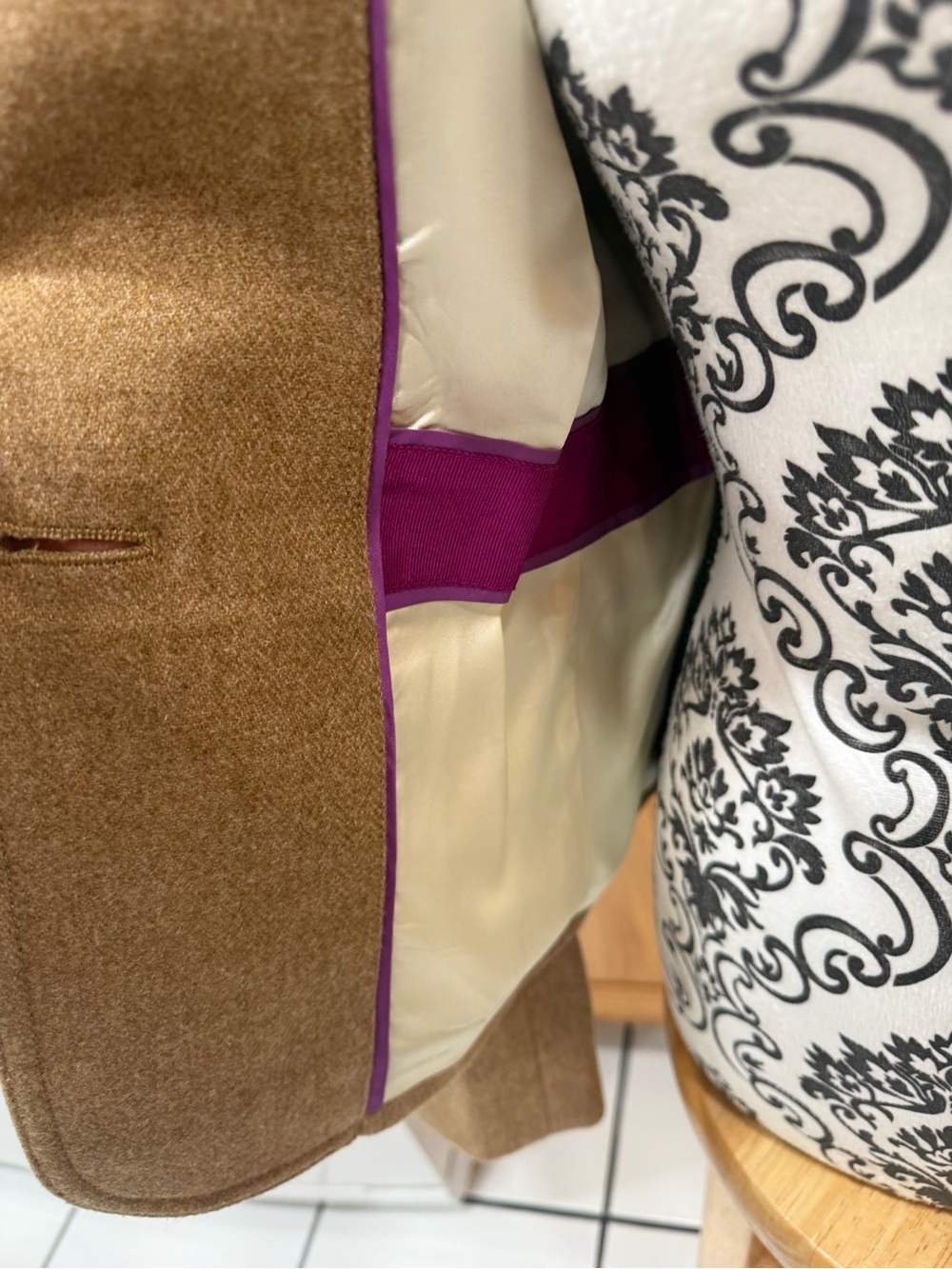 J.Crew Size 2 Brown Wool Blend Ruffle Collar Riding Jacket Blazer Cottagecore - Picture 5 of 13